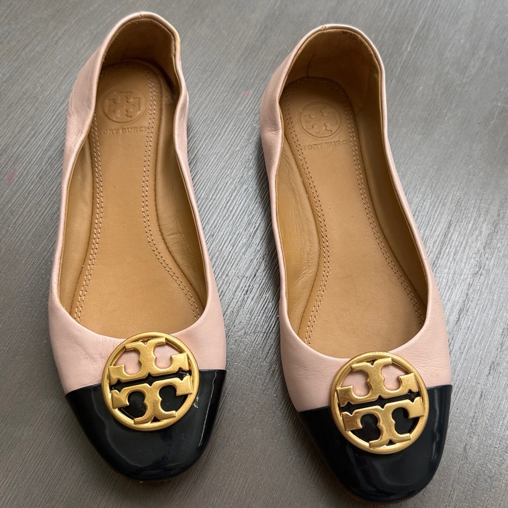 Tory Burch Chelsea Leather Cap Toe ballet flats - Picture 3 of 9
